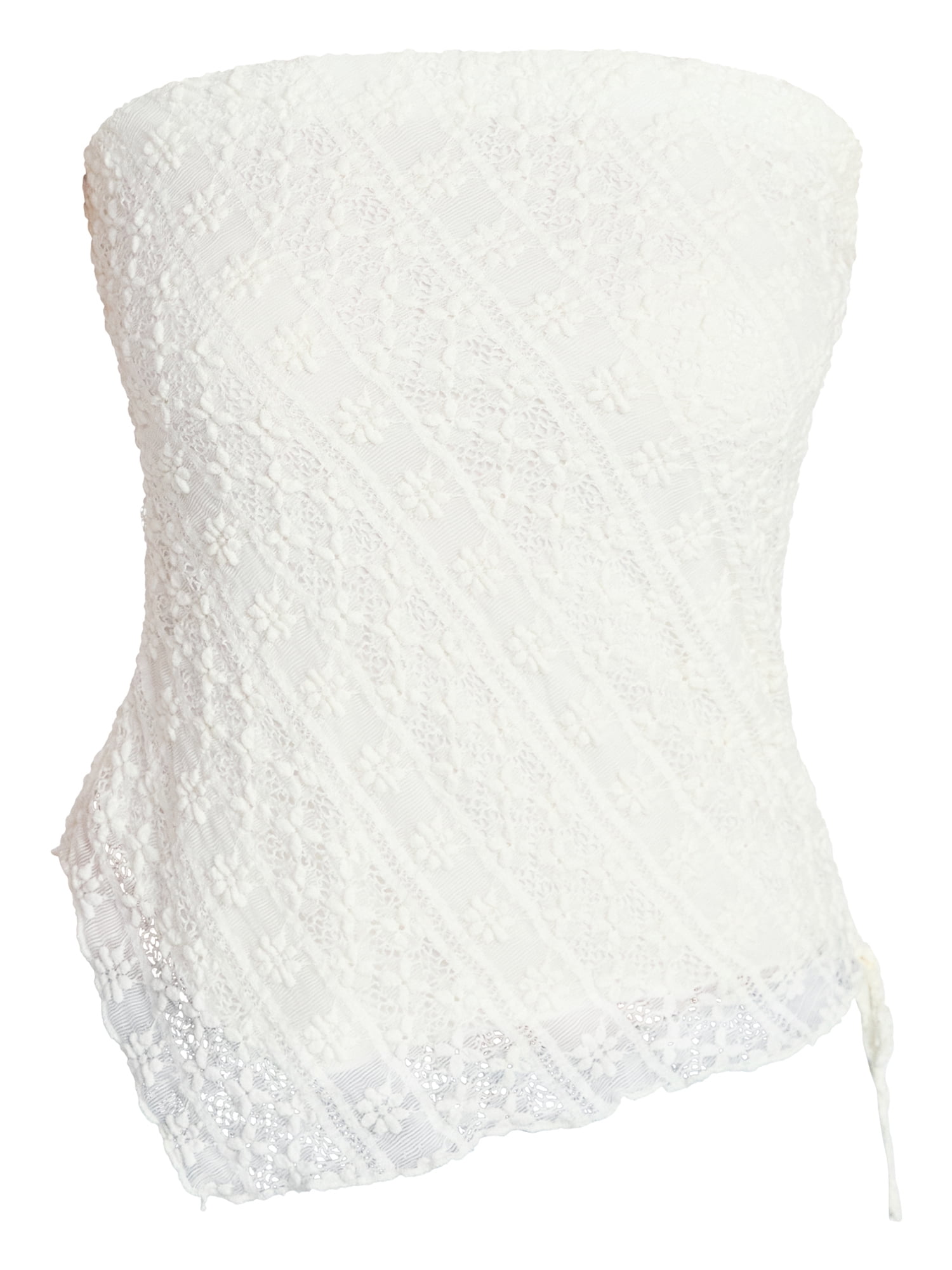 No Boundaries Asymmetrical Lace Tube Top, Women's XXS-XXL
