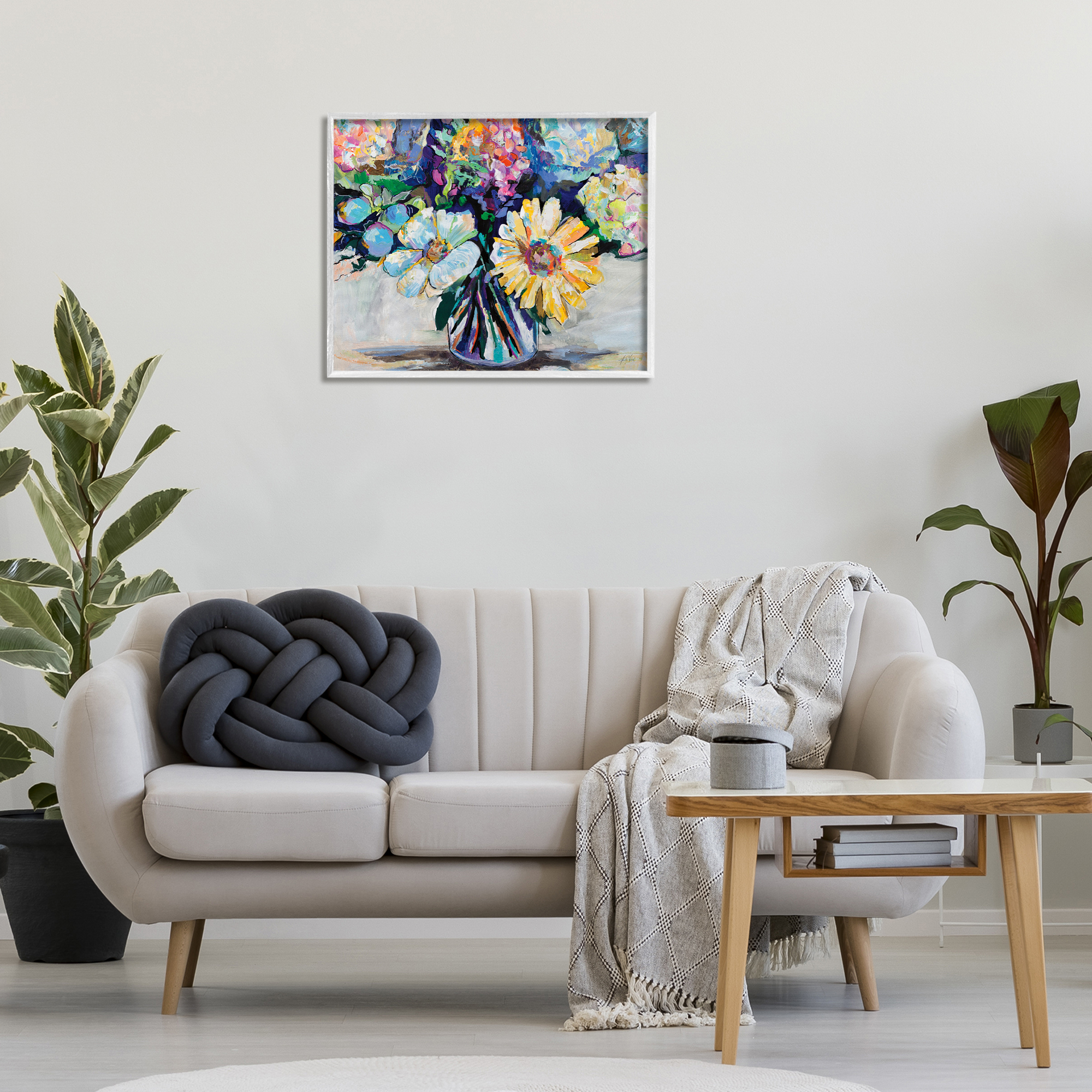 Stupell Industries Exciting Times Bouquet Botanical & Floral Painting White Framed Art Print Wall Art, 30 x 24
