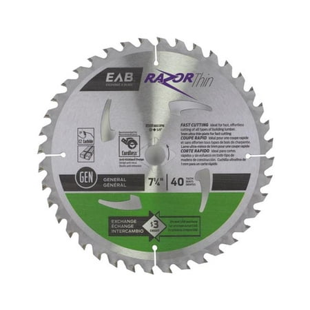 

Exchange-A-Blade 1011892 7.25 in. x 40 Teeth Finishing Razor Thin Saw Blade - Recyclable Exchangeable