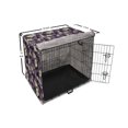 thumbnail image 6 of Floral Dog Crate Cover, Continuous White Wild Roses Leaves Print, Easy to Use Pet Kennel Cover Small Dogs Puppies Kittens, 7 Sizes, Pale Eggplant Cream, by Ambesonne, 6 of 6
