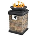 thumbnail image 1 of Colonne de Foyer au Propane, 40,000 BTU Foyer Extérieur à Gaz Aspect Réaliste Chauffage de Foyer avec Pieds Réglables, Roches de Lave Gratuites et Couverture de Pluie, Table de Foyer au Propane pour l'Extérieur, 1 of 8