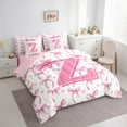 thumbnail image 3 of Castle Fairy Girls Alphabet Z 7pcs Bedding Comforter Set,Personalized Initial Queen Bedding Sets Super Cozy,Pink Bow Queen Sheet Sets,Ultra Soft Home Decor, 3 of 8