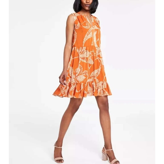 VINCE CAMUTO Printed Tiered Babydoll Dress