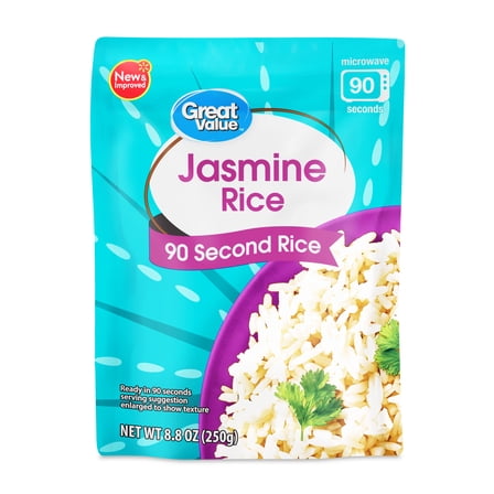 Great Value Ready-to-Heat 90-Second Jasmine Rice Pouch, 8.8 oz