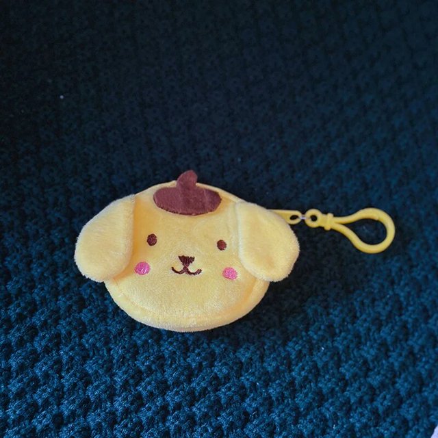 Sanrio-monedero de Hello Kitty para niños, juguetes de peluche, Pompón, Purin