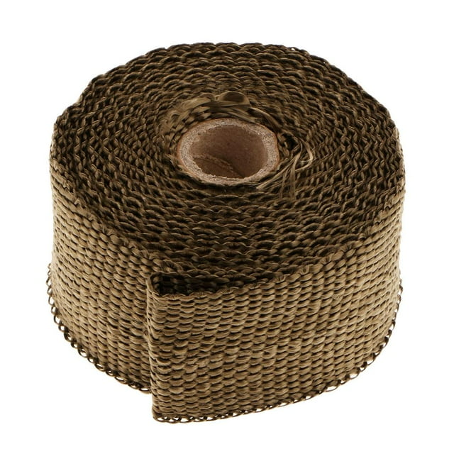 Cinta de Protección Térmica de 5 M Cinta de de Fibra de Autoadhesiva Cinta Térmica de Fibra de para Motocicletas 1400 degree C + marrón
