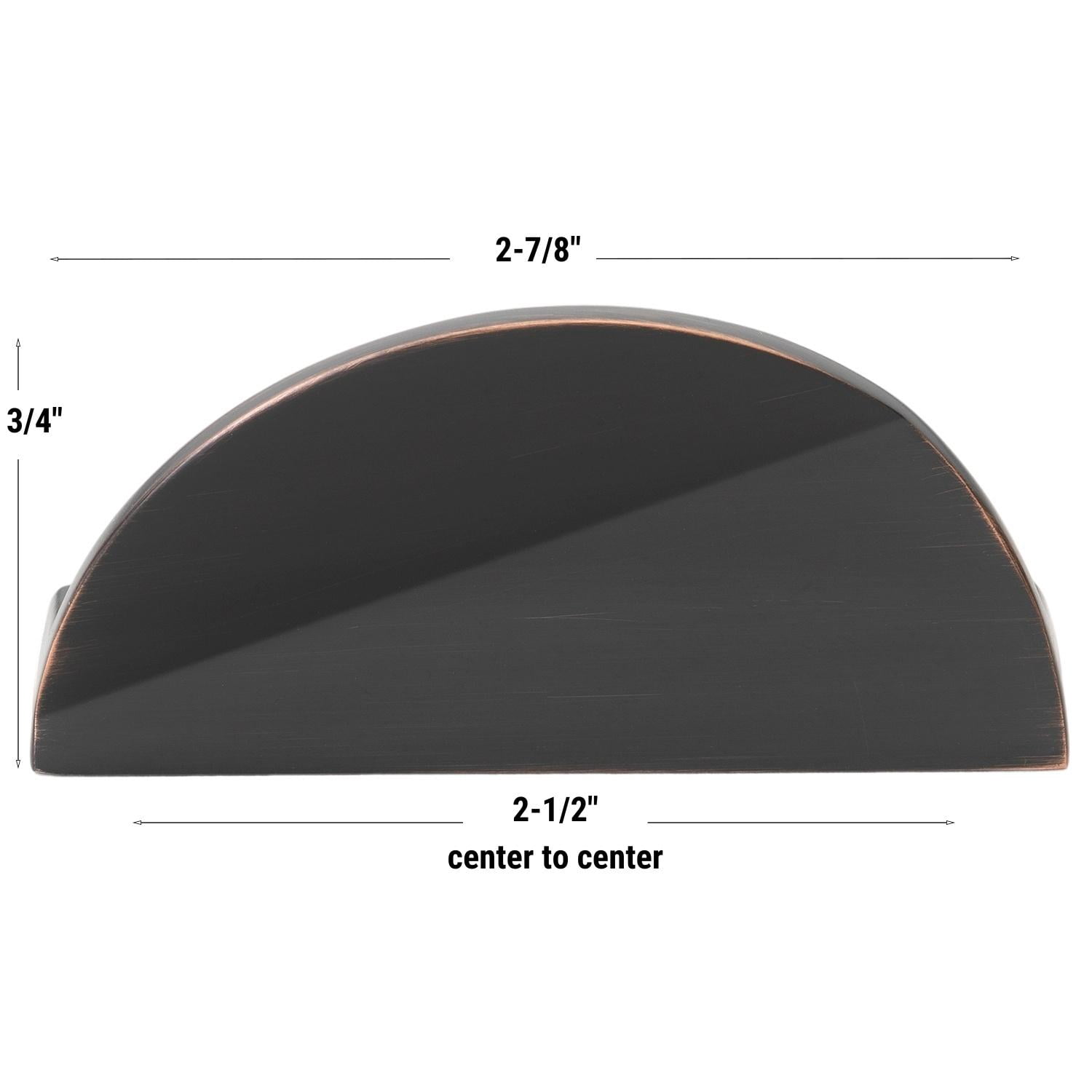 GlideRite 2-1/2 in. Center-Center Semi Circle Cabinet Knob, Oil Rubbed Bronze - 4844-ORB, 1 Pack