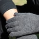 thumbnail image 3 of Guantes de invierno de punto de medio dedo unisex de color sólido con tapa y dedos cálidos para mujer, manoplas de poliéster, 3 of 3