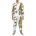 thumbnail image 3 of Honeii Gnome Sweet Honey Pattern Mens Pajamas Set,2pcs Men's Lounge Long Sleeve Sleep Shirt and Pajama Bottoms Sleepwear Set,Mens Pjs Sets-Small, 3 of 7