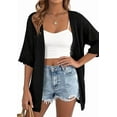 thumbnail image 5 of PRETTYGARDEN Summer Cardigan Sweaters for Women Lightweight Short Sleeve Knit Coverup Spring Beach Vacation Clothes, 5 of 10