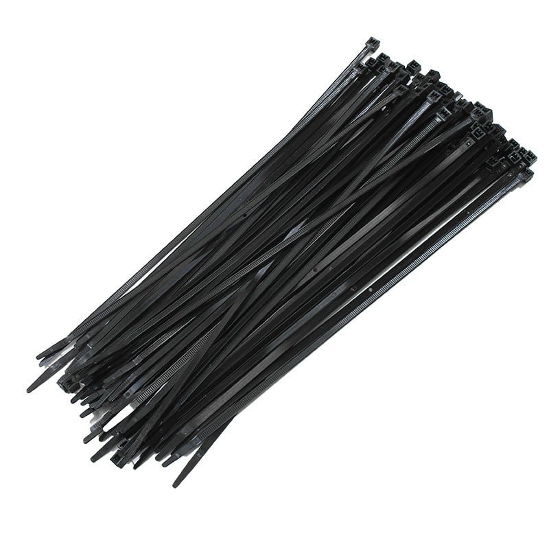 ACT 4" Short Cable Zip Ties AV Wire Management TV Cord Black 100 Pack ACT4000B 