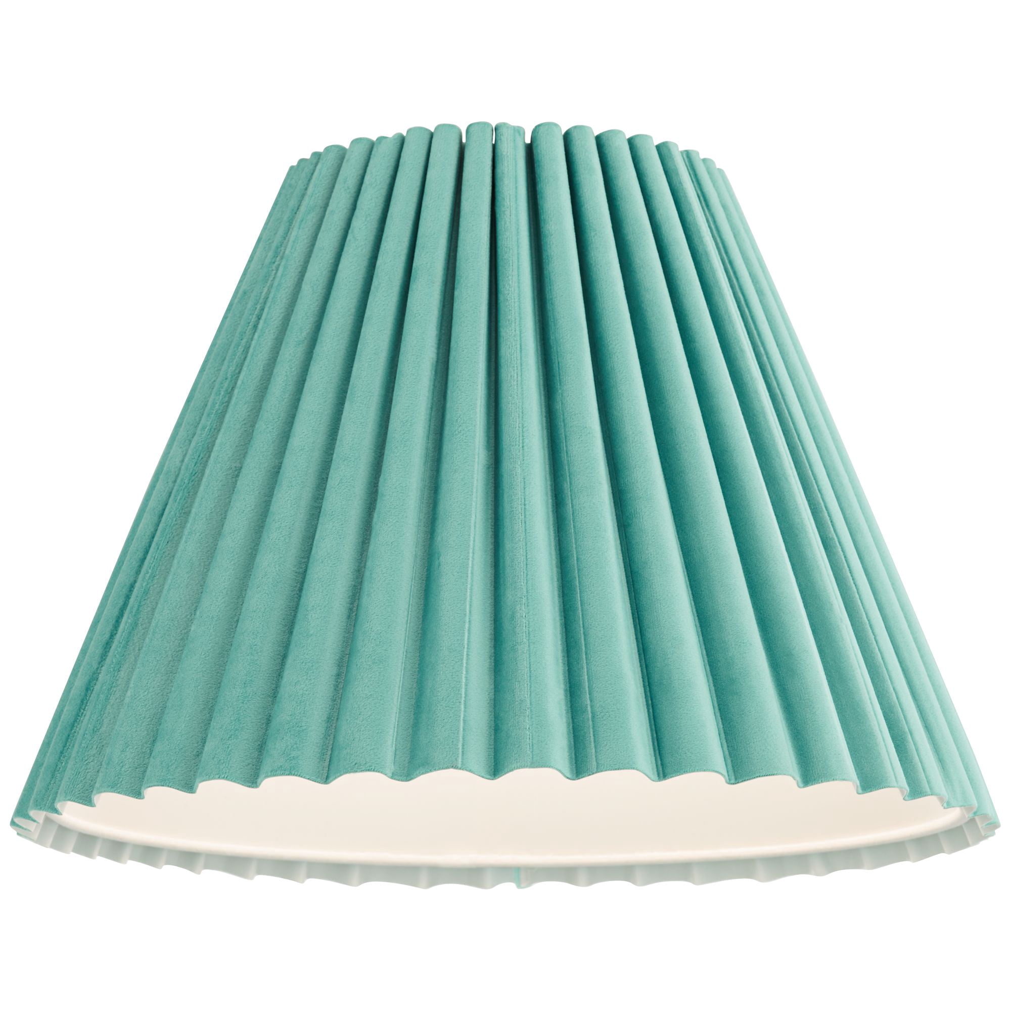 Springcrest 7" Top x 15" Bottom x 10" High x 10 3/4" Slant Lamp Shade Replacement Blue Velvet Arc Pleated Spider Harp Finial
