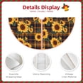 thumbnail image 3 of Rateoe Brown Blue Plaid Sunflower Pattern Christmas Tree Skirt with Ties , Christmas Tree Decorations, Farmhouse Christmas Decor Xmas Holiday Decorations-48", 3 of 6