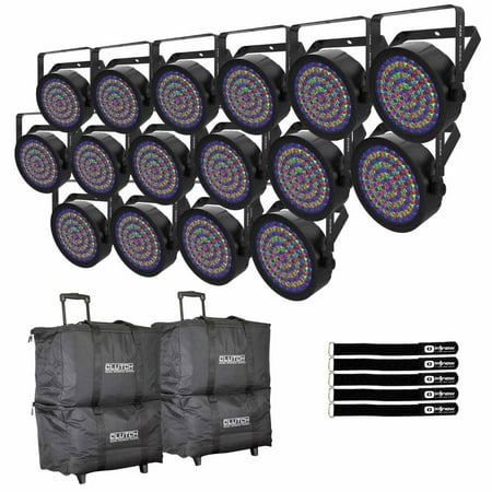 Chauvet DJ SlimPAR 64 RGBA ILS Compact Quad-Color LED Par Wash Light 16-Pack with Bags Package