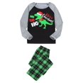 thumbnail image 3 of Acuteok Parent Child Pajamas Set, Autumn Long Sleeve Round Neck Tops Plaid Pants Buttoned Crotch Rompers, 3 of 11