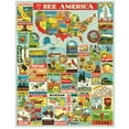 thumbnail image 1 of Cavallini - Vintage Jigsaw Puzzle - 1000 Pieces - 55X70Cms - See America, 1 of 2