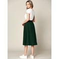thumbnail image 2 of Made by Johnny Women's High Elastic Waist Pleated Mid A-Line Swing Skirt L HUNTER_GREEN, 2 of 6