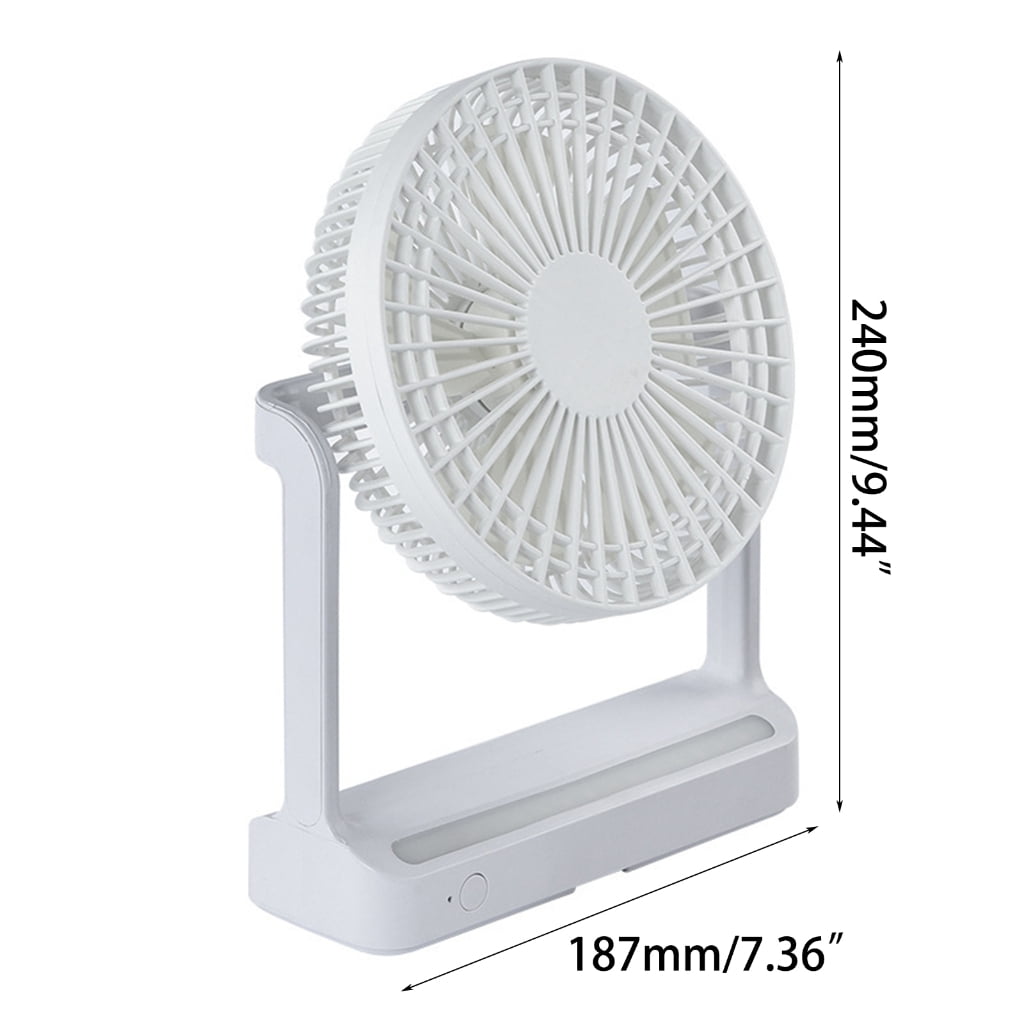 USB Rechargeable Portable Electric Fan Air Cooler with Light Desktop Ventilator