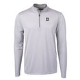 thumbnail image 2 of Men's Cutter & Buck  Gray/White Dartmouth Big Green Big & Tall Virtue Eco Pique Micro Stripe Recycled Quarter-Zip, 2 of 3