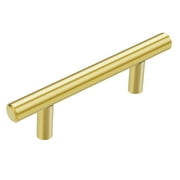 25 Pack Colester Direct Gold/Brushed Brass Stainless Steel Cabinet Pull 5" Hole Center, 7.5" Length