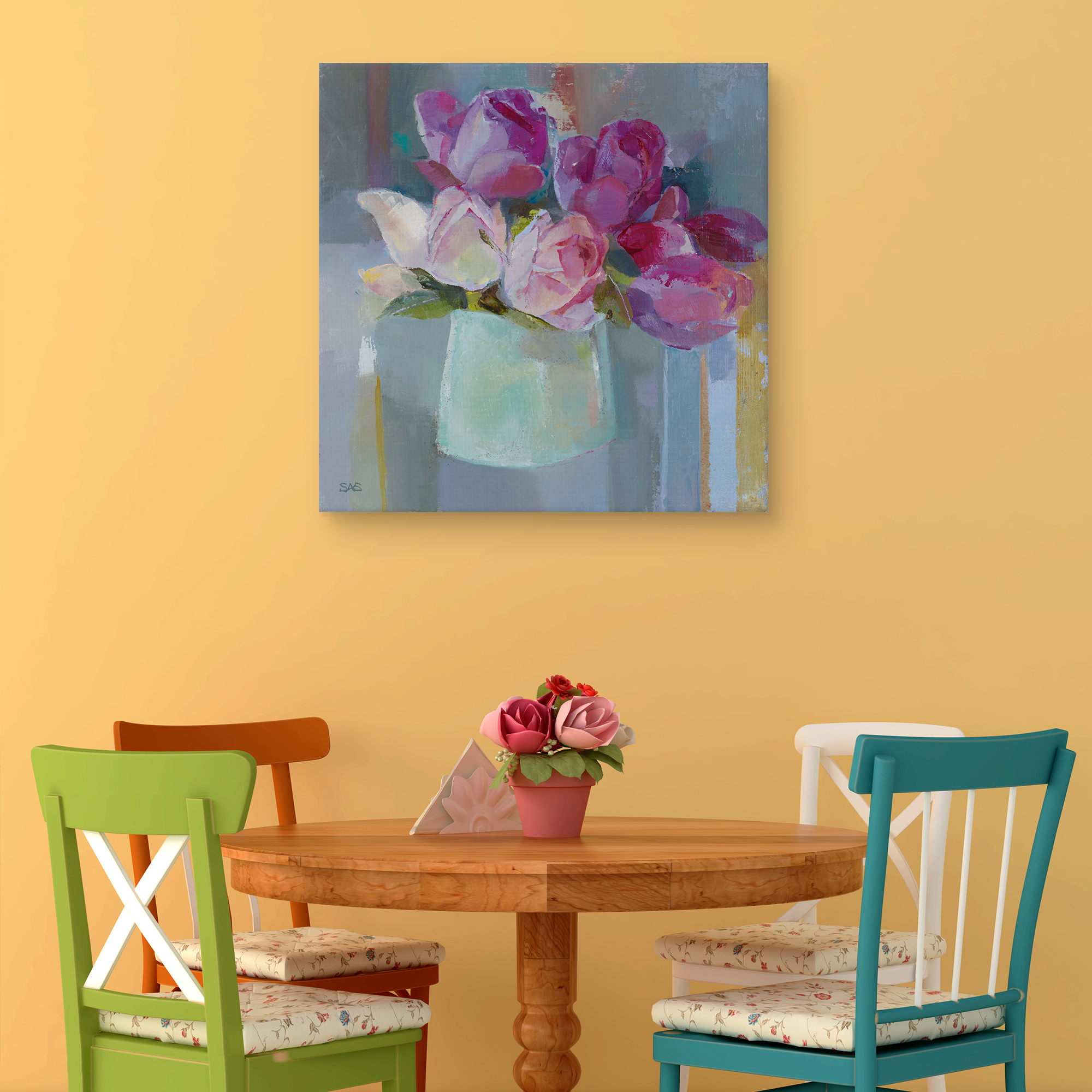 Roses for the Table by Sarah Simpson Canvas Art Print