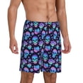 thumbnail image 2 of Balery Skull flower funny Pantalones cortos de pijama de punto de algodón para hombre con cinturilla y bolsillos-3X-Large, 2 of 6