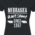 thumbnail image 4 of Inktastic Nebraska Awesome Since 1867 Women's V-Neck T-Shirt, 4 of 5