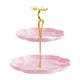 thumbnail image 1 of Soporte de exhibición de pasteles de 2 niveles, soporte para bandeja de servir alimentos, soporte para postres decorativo Rosa, 1 of 9