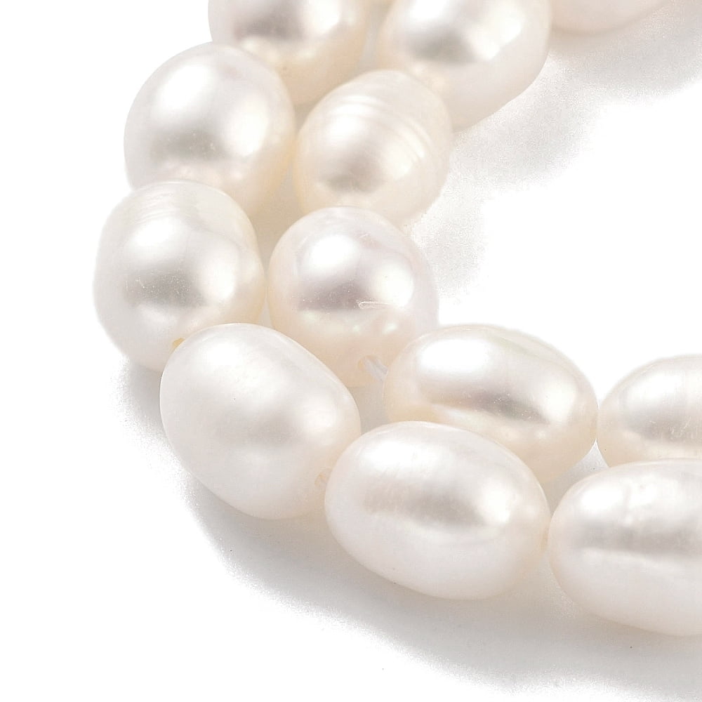 4strands Cultured Freshwater Pearl Beads Strands Rice Grade 3A White 7~8mm Hole: 0.6mm about 21~22pcs/strand 6.89''~7.09''(17.5~18cm)
