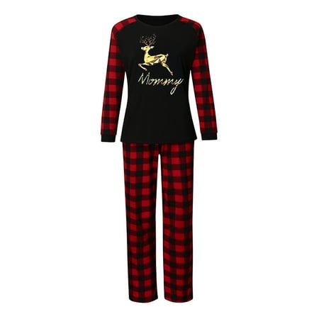 

Binpure Parent-Children Christmas Sleepwear Tops with Plaid Pants/Jumpsuit