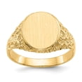 thumbnail image 1 of Solid 14k Yellow Gold Engravable Signet Ring (12mm) - Size 8.5, 1 of 1