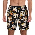thumbnail image 2 of Picia Flower Fox pattern Mens Swim Trunks with Compression Liner Stretch Beach Shorts Quick Dry with Zipper Pockets No-Chafing Board Shorts-Small, 2 of 9