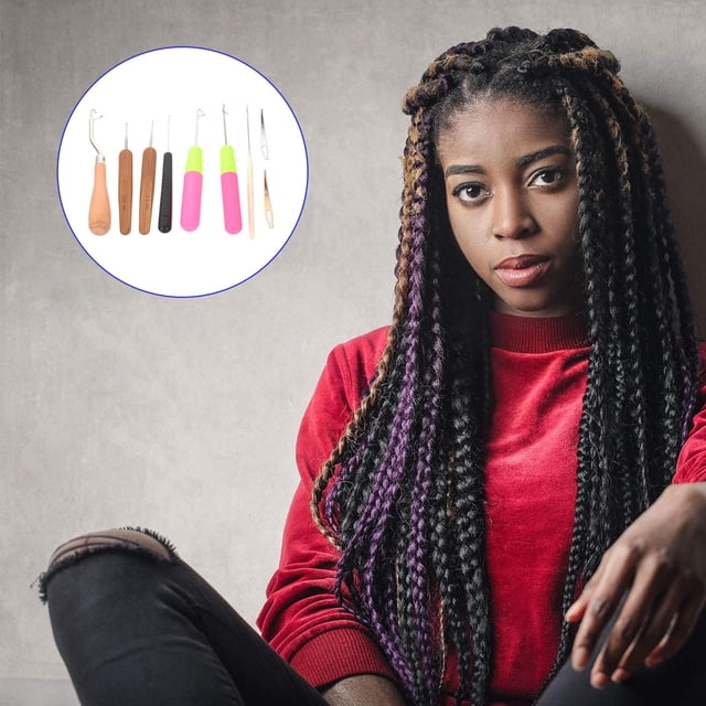 unbranded 1Jgo Kit De Crochet Para Dreadlocks Agujas Para Y Tejido De Cabello Color Multi