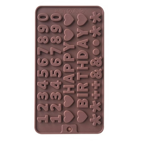 

TBOLINE Number Alphabet Chocolate Mold 3D Cake Ice Cube DIY Silicone Mould (B)