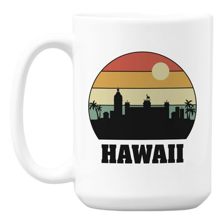 

Vintage Hawaii State Skyline Art White Ceramic Coffee & Tea Mug (15oz)