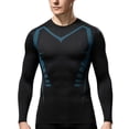 thumbnail image 2 of Kalauyu Long Sleeve Compression Sport Shirts for Men Print Moisture Wicking Quick Dry Athletic Gym Base Layer Tops, 2 of 5