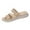 Beige, variant on Womens Slides Sandals Woven Straps Slip on Thick Sole Comfortable Open Toe Shoes for Spring Summer Casual Outfit