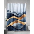 thumbnail image 5 of Abstract Graffiti Shower Curtain, Blue Gold Stripe Water Ripples Waterproof Shower Curtain Set with 12 Hooks Lightweight Washable Fabric Shower Curtains for Bathroom 60x72 Inches, 5 of 6