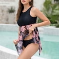 thumbnail image 5 of Bxsruta Women's High Waisted Tankini Set 2 Piece Conservative Swimsuits for Plus Size with Removable Pads No Underwire Support Tummy Control Bathing Suits, 5 of 8