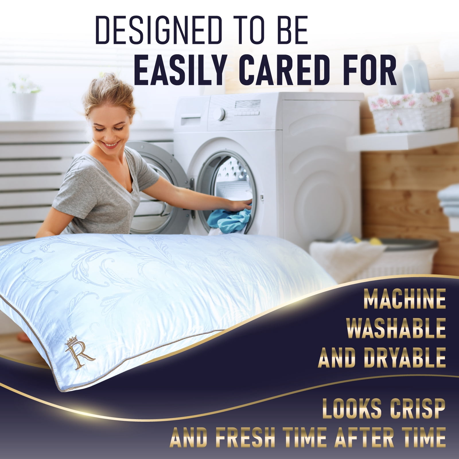Royal Therapy Luxury Full Body Pillow - Adjustable Down-Alternative Support Pillow for Adult & Kids