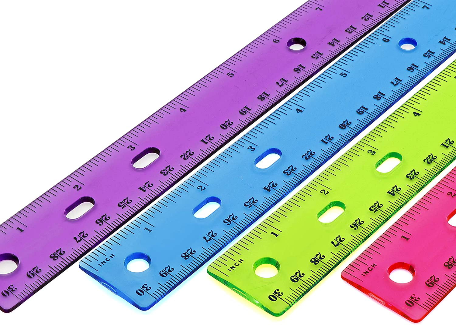 Flexible Ruler Colourful Flexi Bendy Rulers 30cm 12" Inch School/Office/Work 
