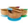 thumbnail image 2 of Plato de bambú para bebé con ventosa antideslizante que incluye plato de succión para bebé, plato de alimentación con ventosa constante, cuchara para bebé a juego, juego de vajilla para bebé JFHHH pequeña, 2 of 4