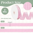 thumbnail image 2 of 50Yards Gingham Ribbon 1Inch Checkered Ribbon 100% Polyester Woven Edge Plaid Ribbon Scottish Ribbon for Present Wrapping Party Decoration Pearl Pink Green DIY, 2 of 6