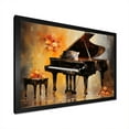 thumbnail image 2 of Designart "Orange Floral Serenade Grand Piano Harmony" Music Framed Wall Art Decor - Vintage Black Music Piano Bedroom Framed Canvas Wall Art, 2 of 6