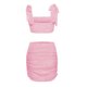 thumbnail image 3 of VISgogo, traje de falda para mujer, Color sólido, plisado, correa de doble cara, chaleco ajustado con tirantes + falda de cintura alta, conjunto sencillo de dos piezas VISgogo  moda, 3 of 6