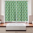 thumbnail image 2 of Pineapple Curtains 2 Panels Set, Geometric Hipster Design Tropical Climate Fruits Pattern Retro Summer, Window Drapes for Living Room Bedroom, 55W X 39L Inches, Orange Seafoam Green, by Ambesonne, 2 of 3