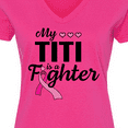 thumbnail image 4 of Inktastic Breast Cancer Awareness My Titi is a Fighter Women's V-Neck T-Shirt, 4 of 5