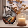 thumbnail image 3 of MUKTIVE Hummingbird Cremation Funeral Urns for Adult Ashes Mother & Father, Red Flower Memorial Urns for Human Ashes Adult Dad & Mom, Black (1 Large 10 ", 4 Keepsake 3 ") Combo Sets Burial Urn, 3 of 7