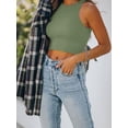 thumbnail image 2 of YAZI Women’s Sexy Sleeveless Racer Back Tank Tops Halter Neck Crop Tops, 2 of 11