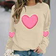 thumbnail image 4 of FDGIU Women's Valentine Pullover Sweatshirt, Cozy Heart Print Long Sleeve Top for Valentine's Day & Comfortable Trendy Style, 4 of 6